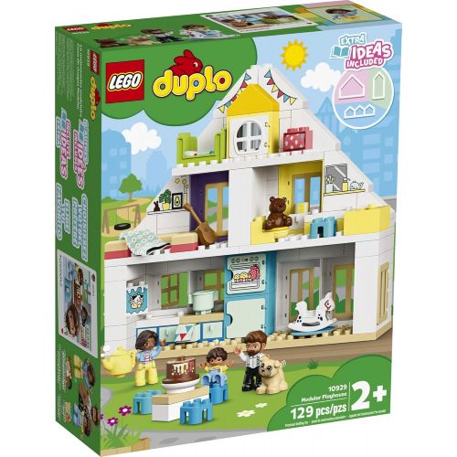  LEGO DUPLO Town Modular Playhouse 10929 Dollhouse with Furniture and a Family, Great Educational Toy for Toddlers, New 2020 (129) Pieces