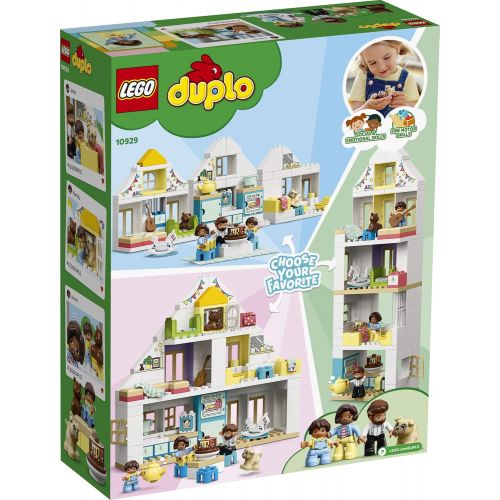  LEGO DUPLO Town Modular Playhouse 10929 Dollhouse with Furniture and a Family, Great Educational Toy for Toddlers, New 2020 (129) Pieces