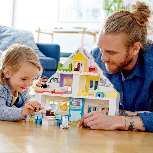  LEGO DUPLO Town Modular Playhouse 10929 Dollhouse with Furniture and a Family, Great Educational Toy for Toddlers, New 2020 (129) Pieces