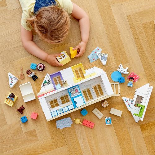  LEGO DUPLO Town Modular Playhouse 10929 Dollhouse with Furniture and a Family, Great Educational Toy for Toddlers, New 2020 (129) Pieces