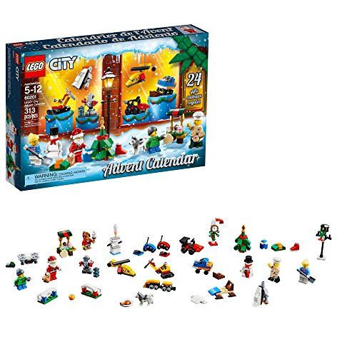  LEGO City Advent Calendar 60201, New 2018 Edition, Minifigures, Small Building Toys, Christmas Countdown Calendar for Kids (313 Pieces)