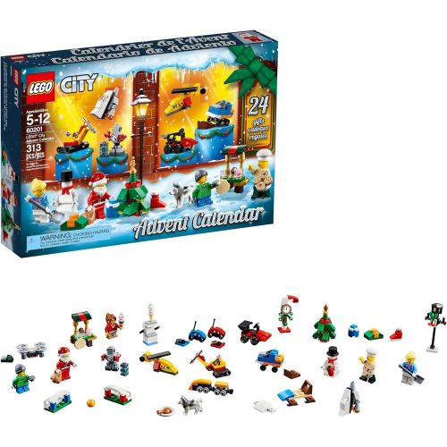  LEGO City Advent Calendar 60201, New 2018 Edition, Minifigures, Small Building Toys, Christmas Countdown Calendar for Kids (313 Pieces)