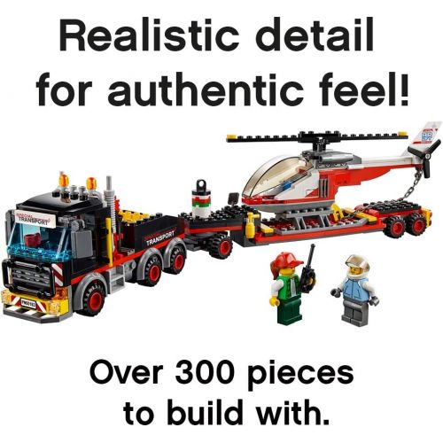  LEGO City Heavy Cargo Transport 60183 Toy Truck Building Kit with Trailer, Toy Helicopter and Construction Minifigures for Creative Play (310 Pieces) (Discontinued by Manufacturer)