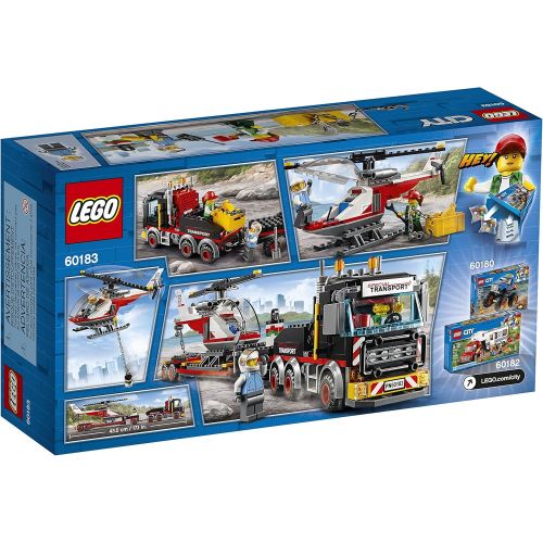  LEGO City Heavy Cargo Transport 60183 Toy Truck Building Kit with Trailer, Toy Helicopter and Construction Minifigures for Creative Play (310 Pieces) (Discontinued by Manufacturer)