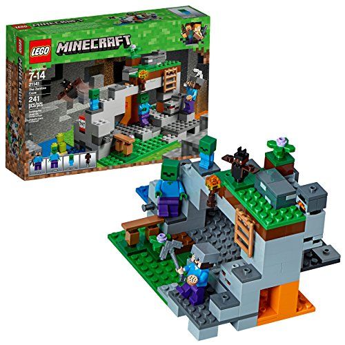  LEGO Minecraft The Zombie Cave 21141 Building Kit with Popular Minecraft Characters Steve and Zombie Figure, separate TNT Toy, Coal and more for Creative Play (241 Pieces)