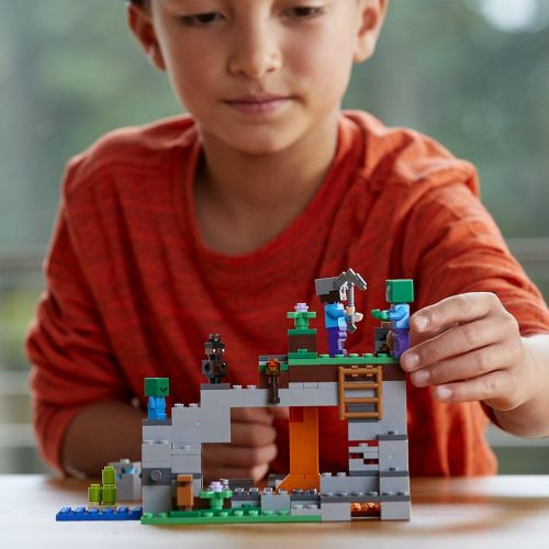  LEGO Minecraft The Zombie Cave 21141 Building Kit with Popular Minecraft Characters Steve and Zombie Figure, separate TNT Toy, Coal and more for Creative Play (241 Pieces)