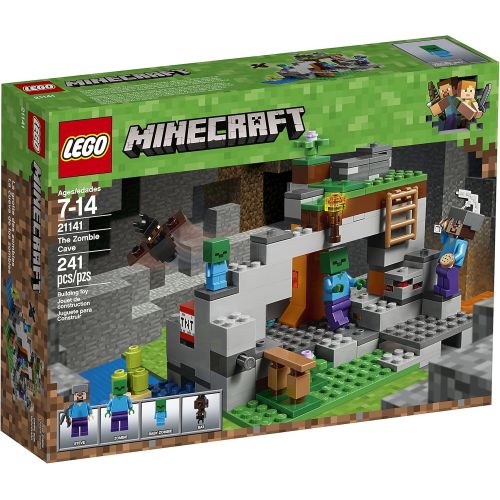  LEGO Minecraft The Zombie Cave 21141 Building Kit with Popular Minecraft Characters Steve and Zombie Figure, separate TNT Toy, Coal and more for Creative Play (241 Pieces)