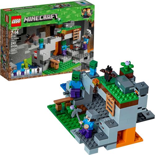  LEGO Minecraft The Zombie Cave 21141 Building Kit with Popular Minecraft Characters Steve and Zombie Figure, separate TNT Toy, Coal and more for Creative Play (241 Pieces)