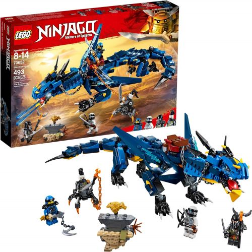  LEGO NINJAGO Masters of Spinjitzu: Stormbringer 70652 Ninja Toy Building Kit with Blue Dragon Model for Kids, Best Playset Gift for Boys (493 Pieces) (Discontinued by Manufacturer)