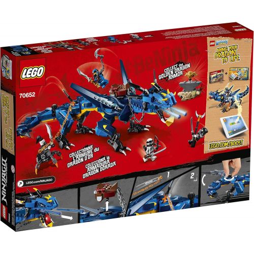  LEGO NINJAGO Masters of Spinjitzu: Stormbringer 70652 Ninja Toy Building Kit with Blue Dragon Model for Kids, Best Playset Gift for Boys (493 Pieces) (Discontinued by Manufacturer)