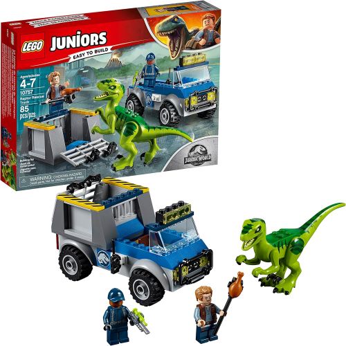  LEGO Juniors/4+ Jurassic World Raptor Rescue Truck 10757 Building Kit (85 Pieces) (Discontinued by Manufacturer)