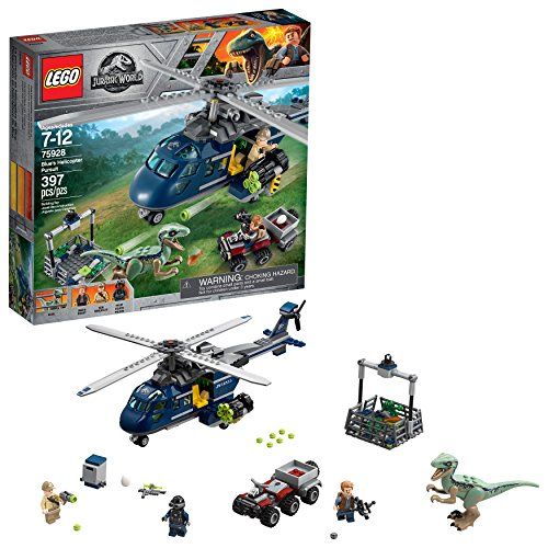  LEGO Jurassic World Blue’s Helicopter Pursuit 75928 Building Kit (397 Pieces)