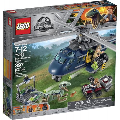  LEGO Jurassic World Blue’s Helicopter Pursuit 75928 Building Kit (397 Pieces)