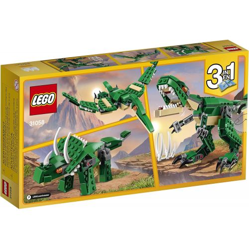  LEGO Creator Mighty Dinosaurs 31058 Build It Yourself Dinosaur Set, Create a Pterodactyl, Triceratops and T Rex Toy (174 Pieces)