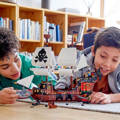  LEGO Creator 3in1 Pirate Ship 31109 Building Playset for Kids who Love Pirates and Model Ships, Makes a Great Gift for Children who Like Creative Play and Adventures (1,260 Pieces)