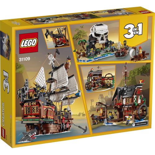  LEGO Creator 3in1 Pirate Ship 31109 Building Playset for Kids who Love Pirates and Model Ships, Makes a Great Gift for Children who Like Creative Play and Adventures (1,260 Pieces)