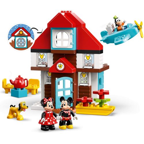  LEGO DUPLO Disney Mickeys Vacation House 10889 Toy House Building Set for Toddlers with Minnie Mouse, Goofy, Pluto and Mickey Mouse Figures (57 Pieces)