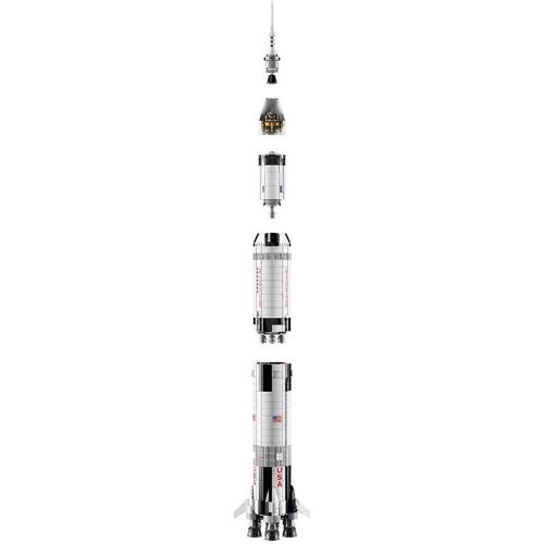  [무료배송]LEGO Ideas NASA Apollo Saturn V 21309 Outer Space Model Rocket for Kids and Adults, Science Building Kit (1969 Pieces) (Discontinued by Manufacturer)