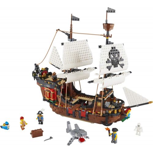  LEGO Creator 3in1 Pirate Ship 31109 Building Playset for Kids who Love Pirates and Model Ships, Makes a Great Gift for Children who Like Creative Play and Adventures (1,260 Pieces)