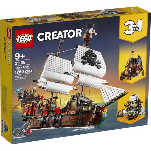  LEGO Creator 3in1 Pirate Ship 31109 Building Playset for Kids who Love Pirates and Model Ships, Makes a Great Gift for Children who Like Creative Play and Adventures (1,260 Pieces)