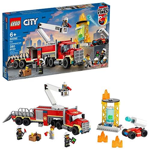  LEGO City Fire Command Unit 60282 Building Kit; Fun Firefighter Toy Building Set for Kids, New 2021 (380 Pieces)