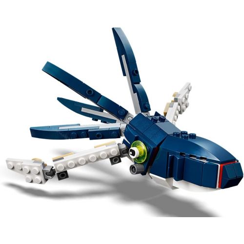  LEGO Creator 3in1 Deep Sea Creatures 31088 Make a Shark, Squid, Angler Fish, and Crab with This Sea Animal Toy Building Kit (230 Pieces)