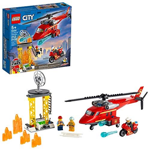  LEGO City Fire Rescue Helicopter 60281 Building Kit; Firefighter Toy and Fun Playset for Kids, New 2021 (212 Pieces)