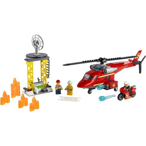  LEGO City Fire Rescue Helicopter 60281 Building Kit; Firefighter Toy and Fun Playset for Kids, New 2021 (212 Pieces)