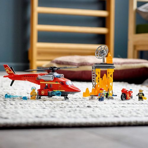  LEGO City Fire Rescue Helicopter 60281 Building Kit; Firefighter Toy and Fun Playset for Kids, New 2021 (212 Pieces)