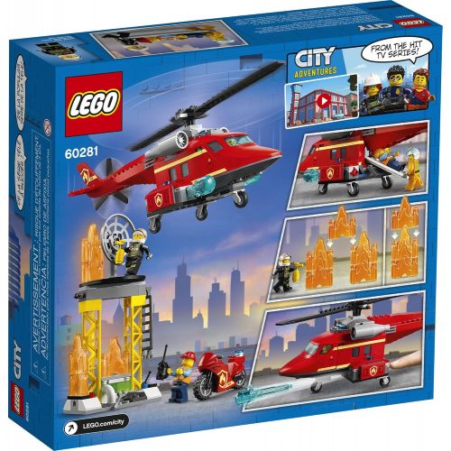  LEGO City Fire Rescue Helicopter 60281 Building Kit; Firefighter Toy and Fun Playset for Kids, New 2021 (212 Pieces)