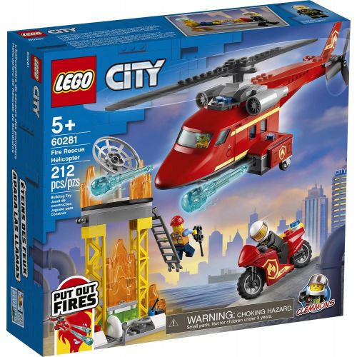  LEGO City Fire Rescue Helicopter 60281 Building Kit; Firefighter Toy and Fun Playset for Kids, New 2021 (212 Pieces)