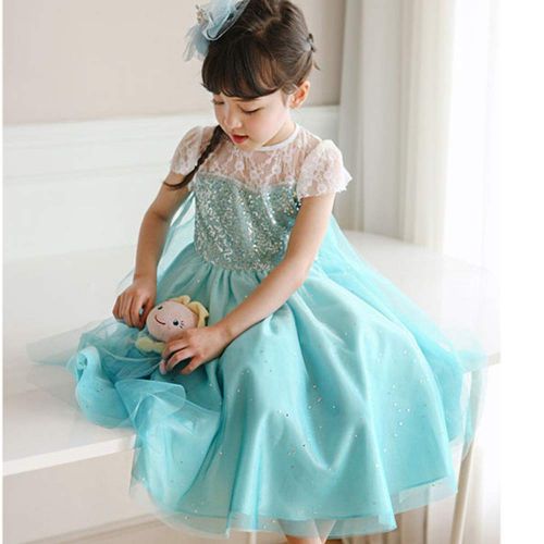  LEHNO Princess Elsa Costumes for Girls Birthday Party Star Dress Up Lace for Baby Girls