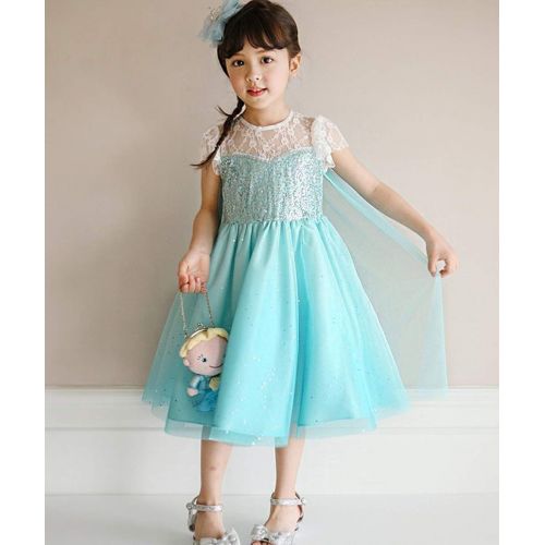  LEHNO Princess Elsa Costumes for Girls Birthday Party Star Dress Up Lace for Baby Girls