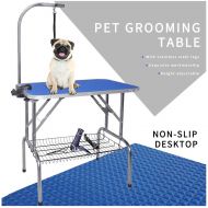LEIBOU Pet Dog Grooming Table Foldable Grooming Table Heavy Duty Stainless Steel Frame with Arm & Noose & Mesh Tray for Dog Cat Pet Grooming (32 x 20 x 30)