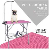 LEIBOU Pet Dog Grooming Table Foldable Grooming Table Heavy Duty Stainless Steel Frame with Arm & Noose & Mesh Tray for Dog Cat Pet Grooming (32 x 20 x 30)