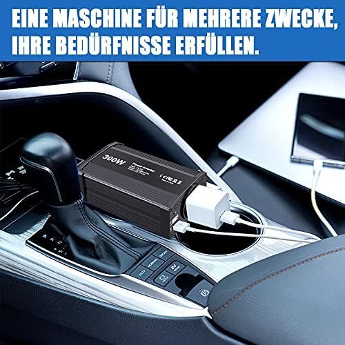  [아마존베스트]-Service-Informationen 300 W Car Voltage Converter 12 V 24 V to 230 V Inverter Car Power Converter Inverter Car Adapter with Cigarette Lighter Charger + EU Socket + 2 USB Ports Car Charger