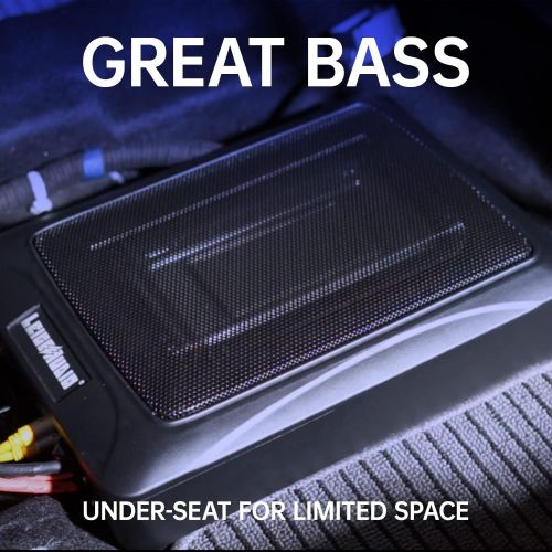  LEIGESAUDIO 800 Watt Compact Powered Subwoofer for Cars - 10 Slim Under-Seat Subwoofers, Remote Subwoofer Contorl for Vehicles Needing Bass with Limited Space, Bulit in Amplifier f