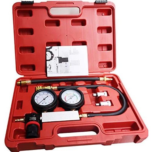  LEIMO Cylinder Leak Down Tester,Compression Test kit -Engine Cylinder Dual Gauge Leakdown Tester kit Diagnostics Tool