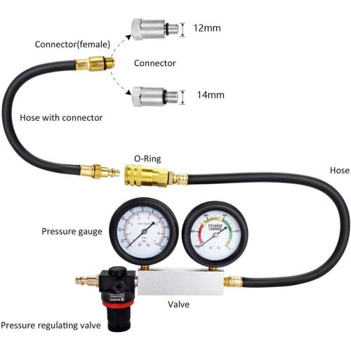  LEIMO Cylinder Leak Down Tester,Compression Test kit -Engine Cylinder Dual Gauge Leakdown Tester kit Diagnostics Tool