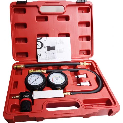  LEIMO Cylinder Leak Down Tester,Compression Test kit -Engine Cylinder Dual Gauge Leakdown Tester kit Diagnostics Tool