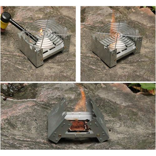  LEIPUPA Pocket Stove Folding Emergency Camping Stove with Pot Support Rack, Ultra Lightweight & Easy to Use