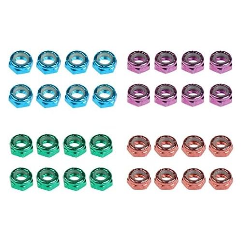  LEIPUPA 8pcs Replacement Skateboard Truck Axle Nuts Mounting Screws Hardware Set