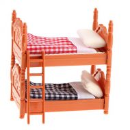 LEIPUPA 1/12 Dollhouse Bedroom Furniture Bunk Bed Model Bedroom Accessory Decor