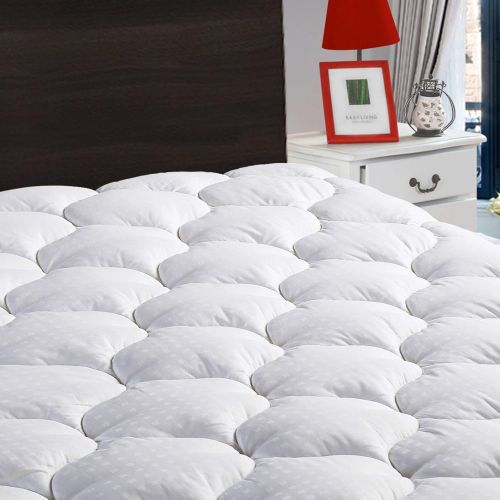  [아마존 핫딜]  [아마존핫딜]LEISURE TOWN Cal King Mattress Pad Cover Cooling Mattress Topper Cotton Top Pillow Top with Snow Down Alternative Fill (8 to 21 Inches Fitted Deep Pocket)