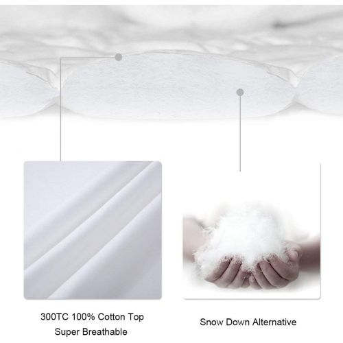  [아마존 핫딜] LEISURE TOWN Full Cooling Mattress Pad Cover(8-21 Deep Pocket)-Fitted Quilted Mattress Topper Down Alternative Fill