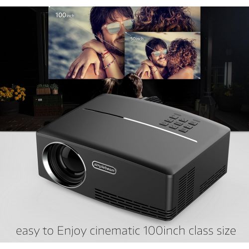  LEJIADA GP80 LED Video Projector Support HDMI USB SD VGA AV TV Mini Projector LCD 1200 Lumens for Home Theater Movie Video Games Laptop, Black