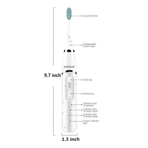  LEJIE SOGUE Electric Toothbrush,Wireless inductive charging Sonic Toothbrush,30 Days Use With Smart Dual...