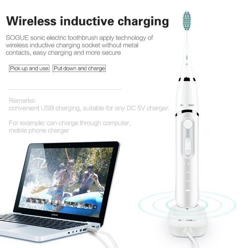  LEJIE SOGUE Electric Toothbrush,Wireless inductive charging Sonic Toothbrush,30 Days Use With Smart Dual...