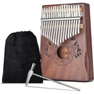 LEKATO Kalimba 17 Keys, Solid Wood Thumb Piano Portable Mbira Finger Piano Beginners C Key with Music Book, Tuning Hammer, Storage bag, Christmas Gift for Children/Teenagers/Music Lovers