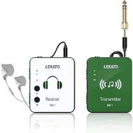 LEKATO Wireless in Ear Monitor System, 2.4G Stereo Wireless IEM System with Transmitter Beltpack Receiver Automatic Pairing, for Studio, Band Rehearsal, Live Performance,Green